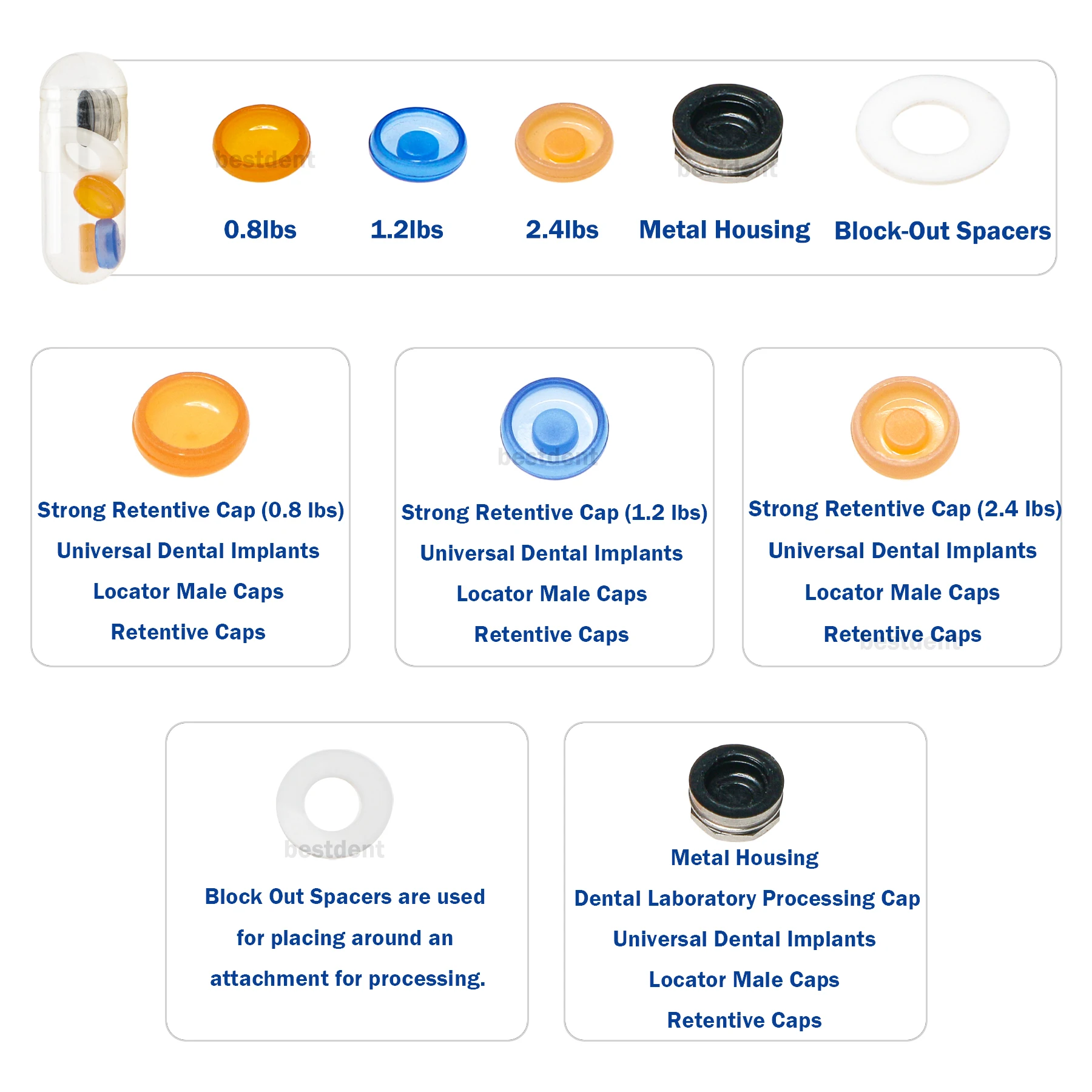Прочные возвратные колпачки насадки для защиты зубов стоматологический