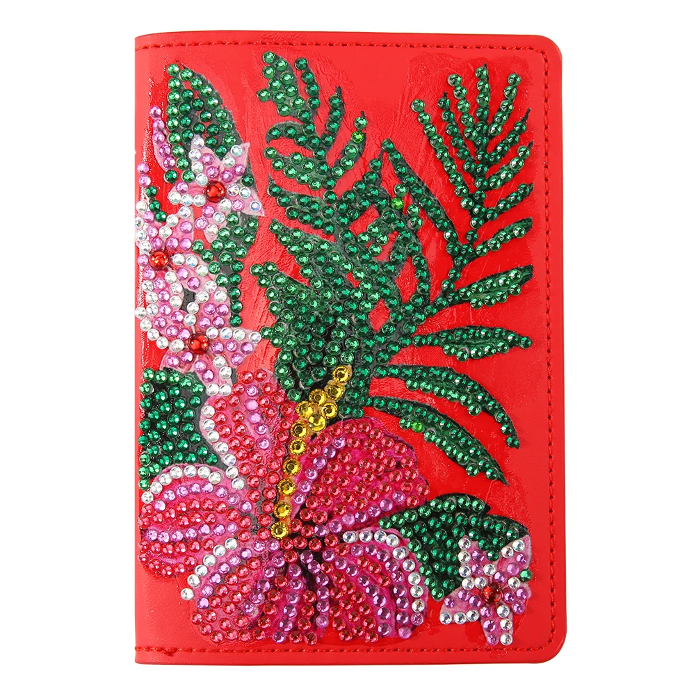 

5D Passport Case Kids DIY Flower Special Shape Diamond Painting Leather Passport Protective Cover DIY Arts Ornament Gifts