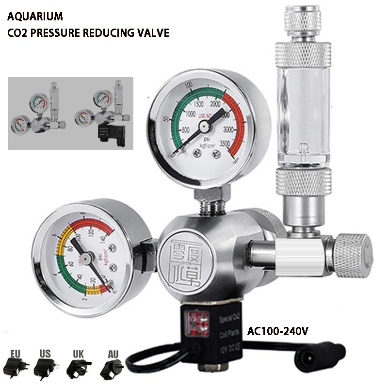 Buy DIY Aquarium CO2 regulator solenoid valve kit check fish tank pressure reducing control system reactor generator on