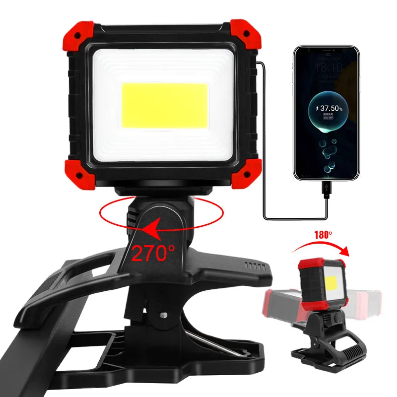 

270° For Emergency Rechargeable Led Waterproof Lamp Repair Cordless Light Worklight Magnetic Bright Clip Work Car On Super