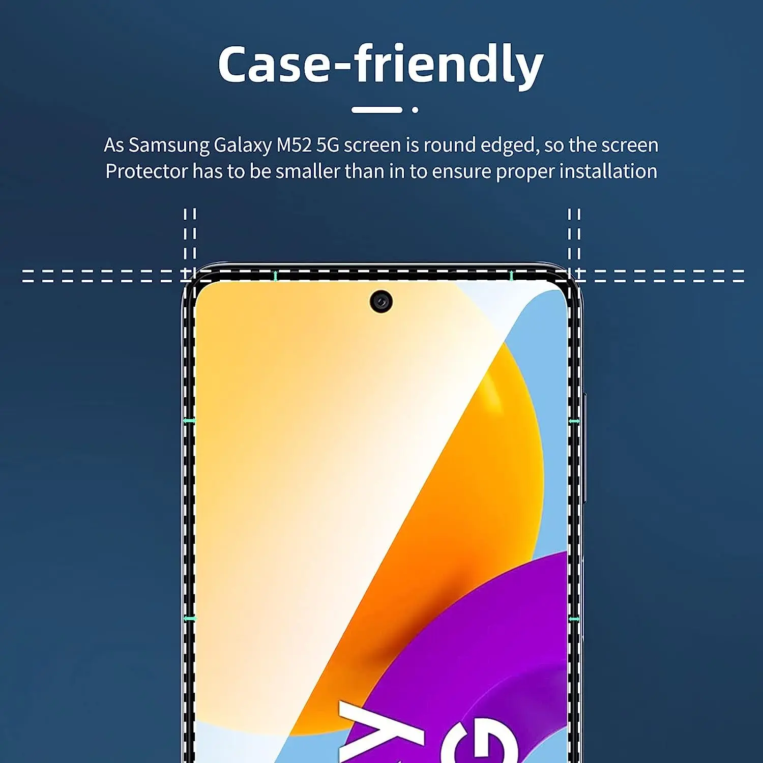 2/4Pcs Screen Protector Glass For Samsung Galaxy M52 Tempered Glass Film