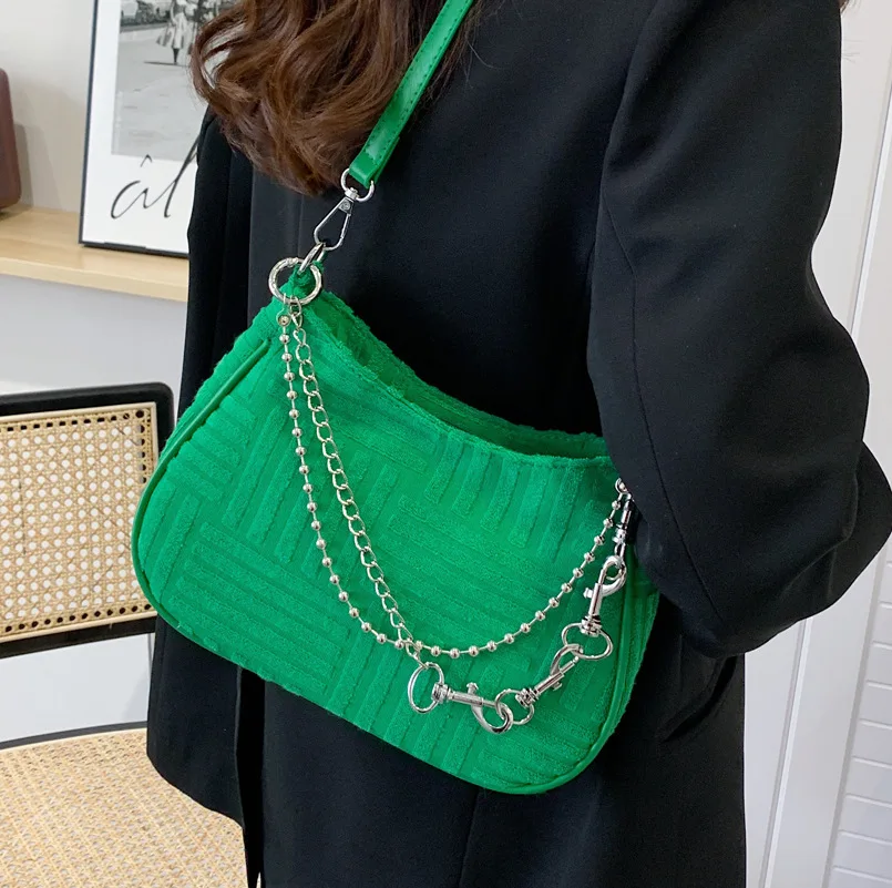 

Green Towel Women's Shoulder Bag Designer Chains Armpit Bags for Women Luxury Handbags and Purses Crossbody Bag Clutch 2023 Tote