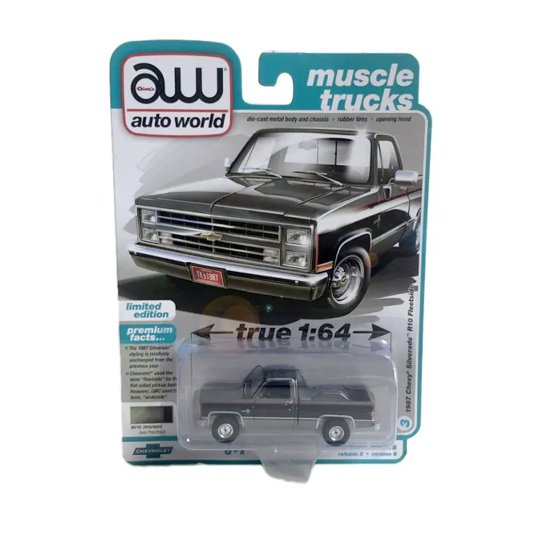 

1/64 Scale Diecast Car Model Toys Muscle Trucks 1984 Chevy Silverado Pickup aw Die-cast Metal Vehicle Toy For Gift Kids,Boys