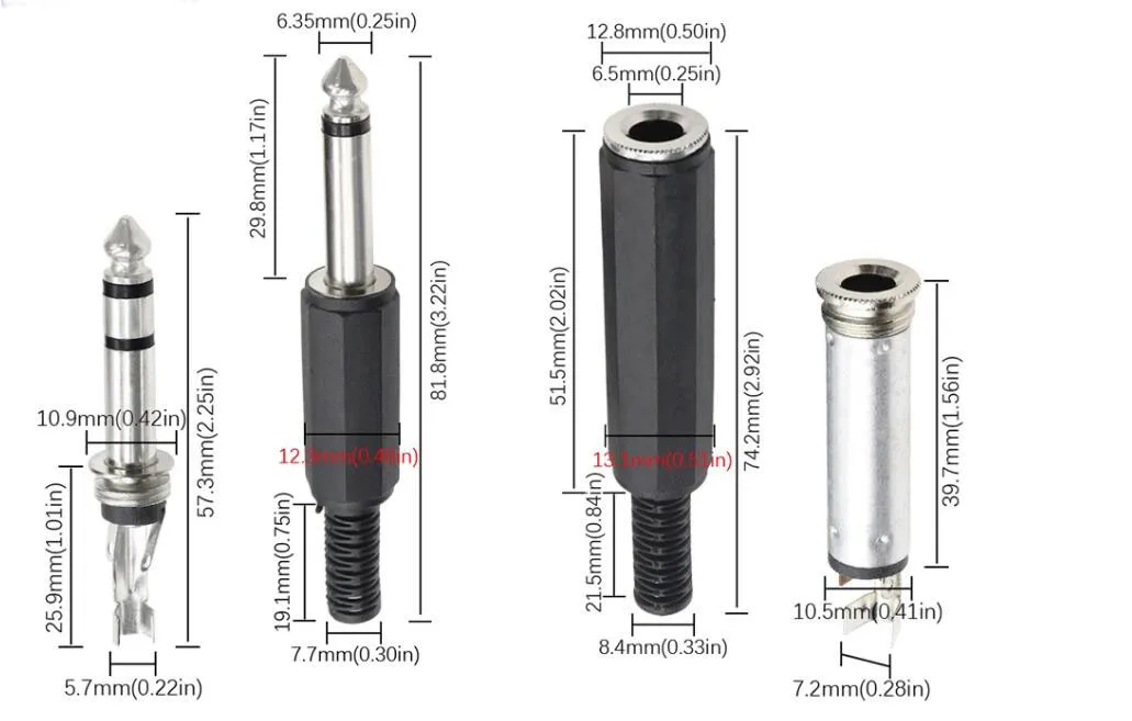 6 35 мм моно/стерео аудиоразъем штекер папа-мама разъем для сварки пайка линия