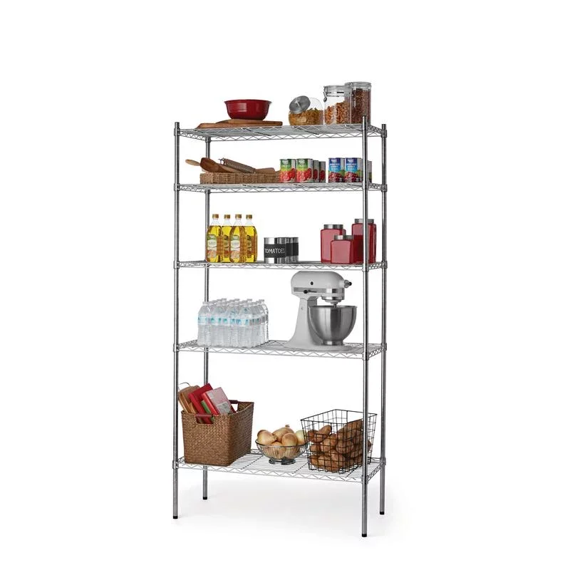 

Hyper Tough 5 Tier Wire Shelf Unit, Chrome, 1750 lb Capacity, Adult