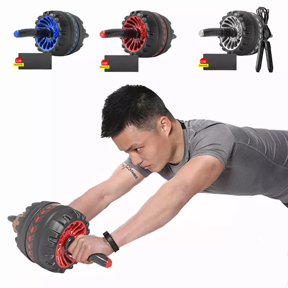 

AB Roller with Mat Spring Rebound Home Gym Equipment for Muscle Exercise Wide Power ABS Wheel Abdominal Muscle Trainer