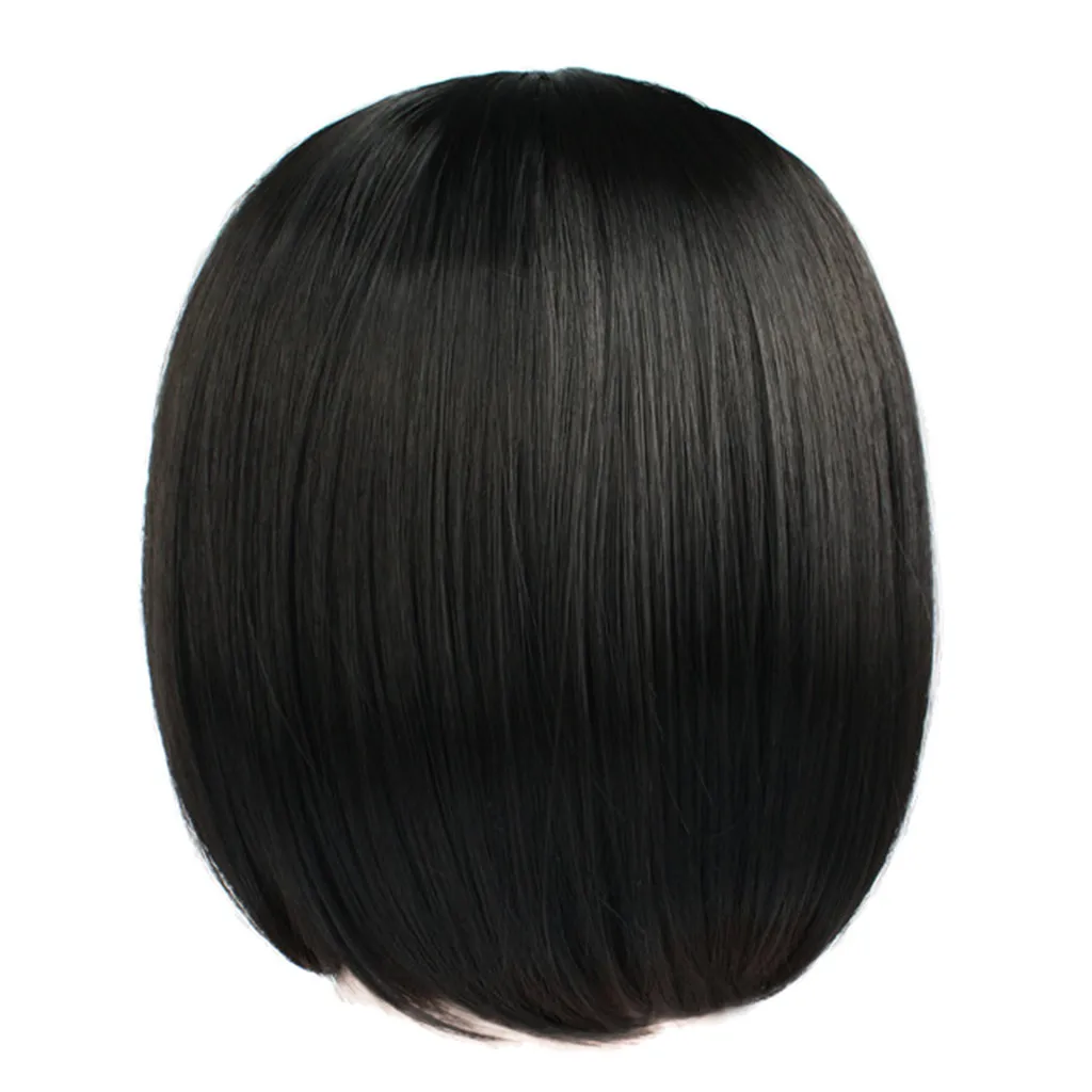 Short Bob Hair Black Synthetic Wigs For Women African American Cosplay Natural High Temperature Fiber Heat Resistant |