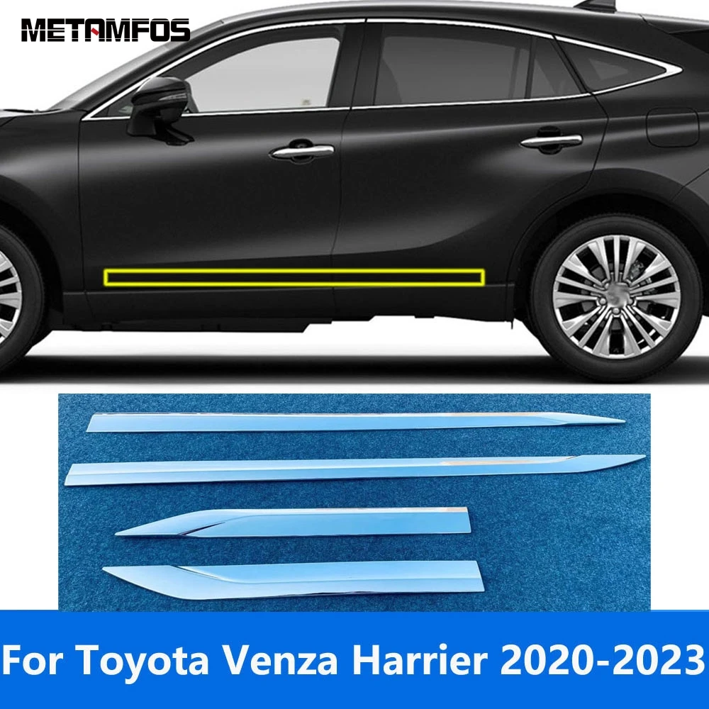 

Для Toyota Harrier Venza 2020 2021 2022 2023 хромированные боковые двери полосы Корпус юбка молдинг отделка стикер аксессуары автостайлинг