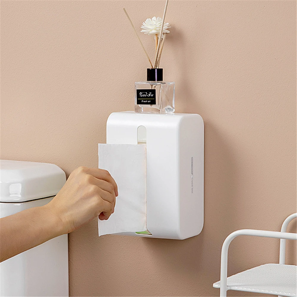 

Настенный ящик для хранения салфеток держатель туалетной бумаги Ванная комната Многофункциональный диспенсер для бумаги большой емкости ...