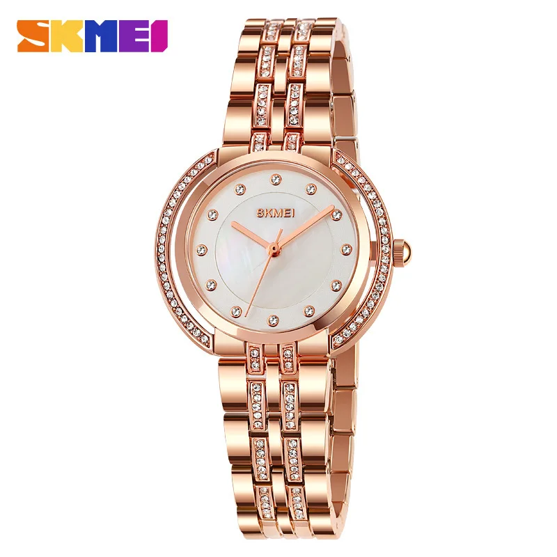 Skmei Fashionable Diamond-Embedded Elegant Female Student Watch Skmei New All-Match Bracelet Female Quartz Watch images - 6