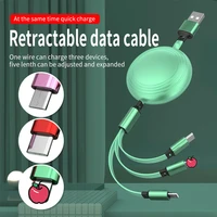 vogek 3 in 1 retractable charging cable for iphone 13 multi usb port mobile phone data line fast charging cord type c charger