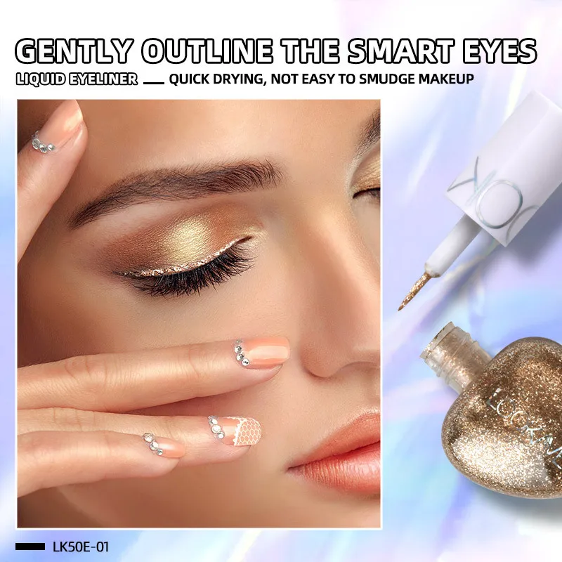 

Diamond Eyeliner Heart-shaped Liquid Eyeliner Makeup 5 Colors Sparkling Eyeliner Silver Black Gold Eyeliner Makeup For Women