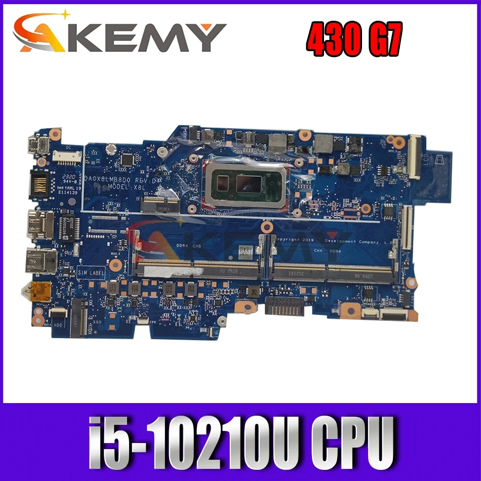 

X8L DA0X8LMB8D0 mainboard For HP ProBook 430 G7 Laptop Motherboard With i5-10210U DDR4 100% Tested Working