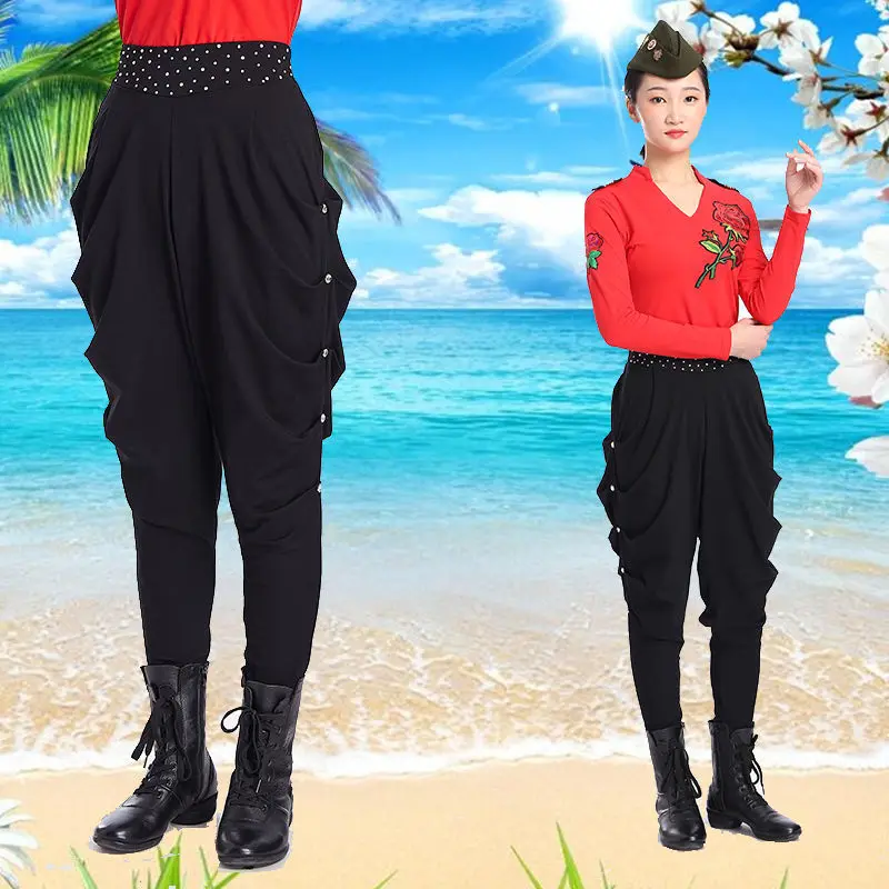 

2022 Spring Autumn Women High Waist Loose Solid Casual Long Harem Pants Female Loose Korean Korean Sport Beam Foot Trousers S32