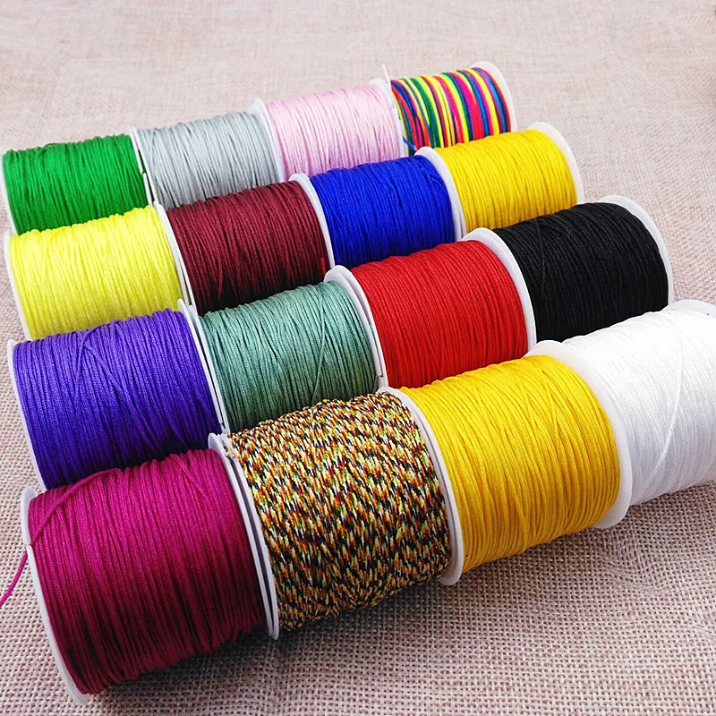 0.8mm 100m MultiColor Nylon Cords Rope Chinese Knotting Macrame Cord Beading Braided String Thread Supplies Wholesale |
