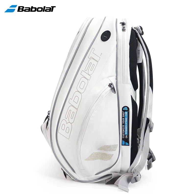 Super Quality BABOLAT Professional Tennis Backpack PU 2Pack White Gold Tennis Racket Bag Unisex Badminton Squash Padel Tenis Bag