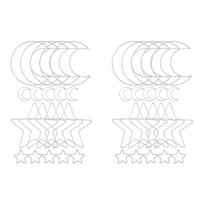 2X Лунная звезда Ловец снов металлические кольца-обручи круглые макраме для