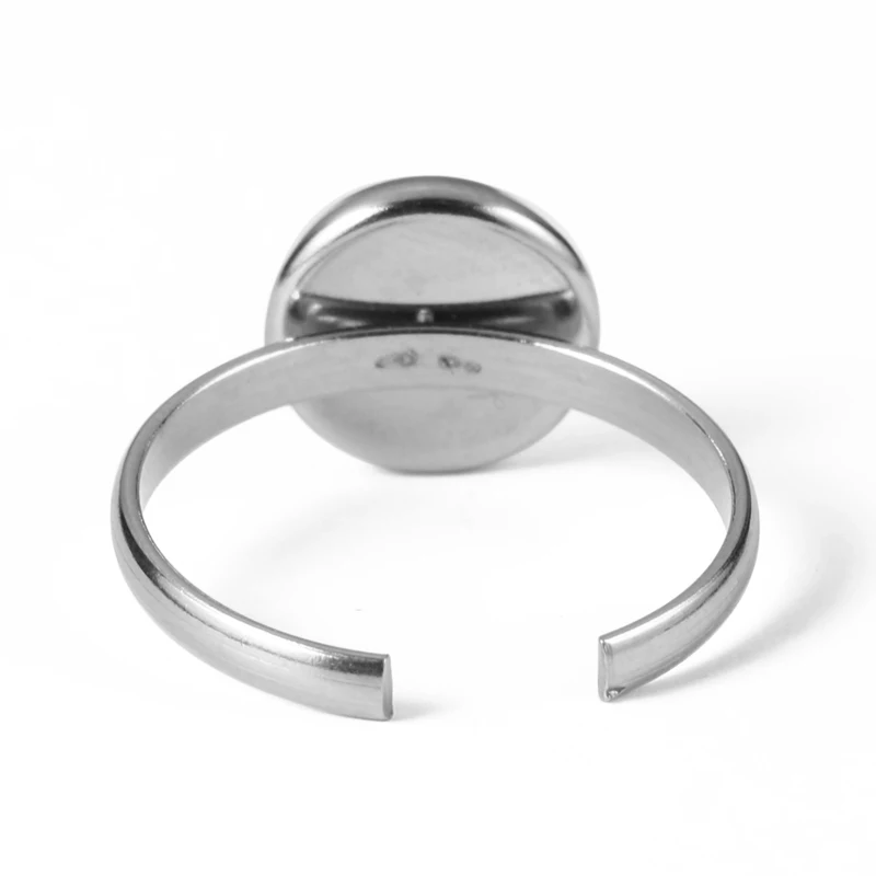 10 Pieces Ring Empty Holder Stainless Steel Inner 8mm / 10mm / 12mm Open Rings 18.5mm Wide For DIY Jewelry Making Accessories