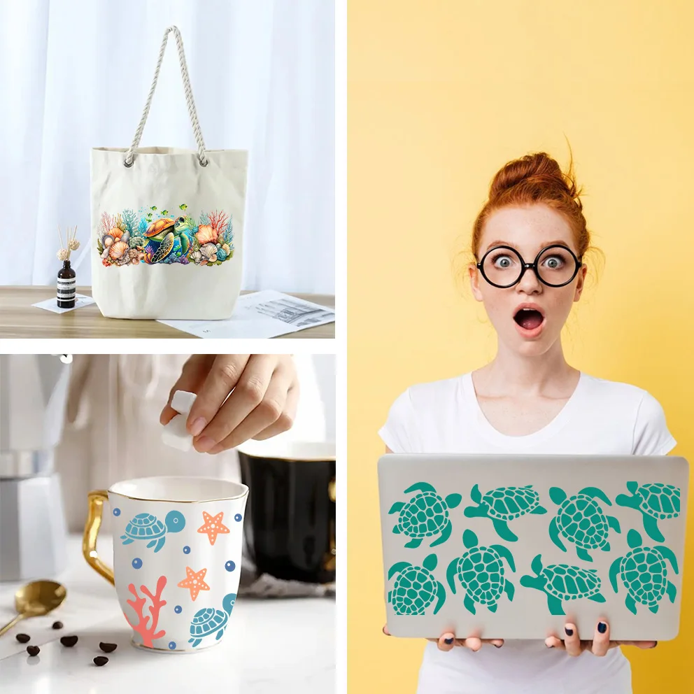 Водонепроницаемые наклейки с милым черепаховым узором сделай сам 3D переводы