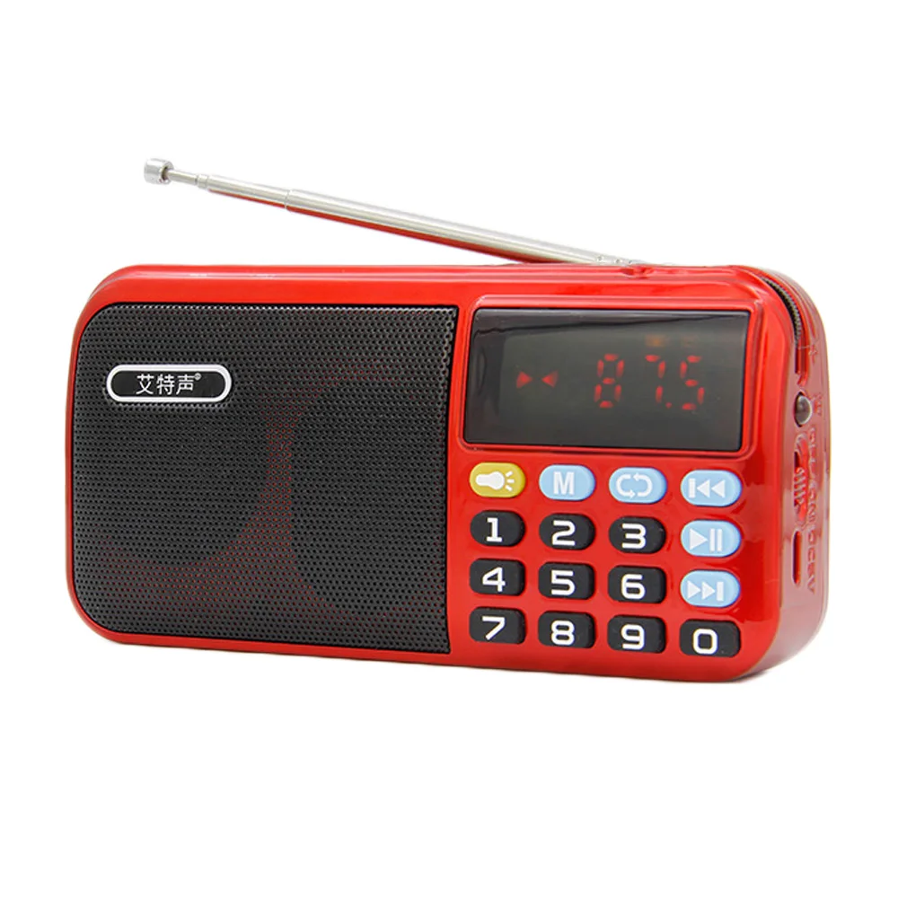 Портативный FM-радиоприемник C-803 Мини цифровой USB TF MP3-плеер светодиодный фонарик с