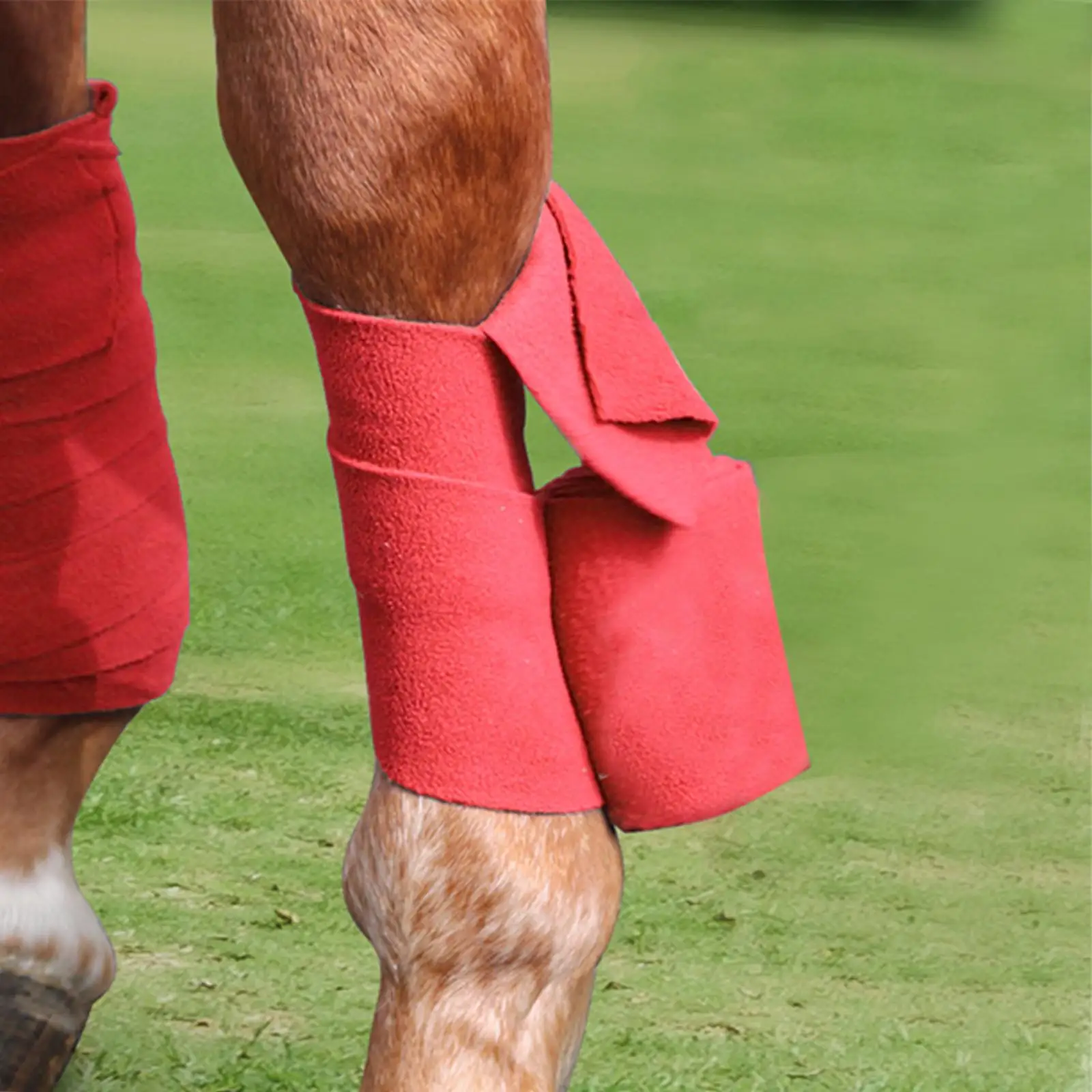 

4Pieces Horse Leg Wraps Pony Legging Wrap Polar Fleece Horse Splint Support Riding Racing Leg Guards Equestrian Accessories Red