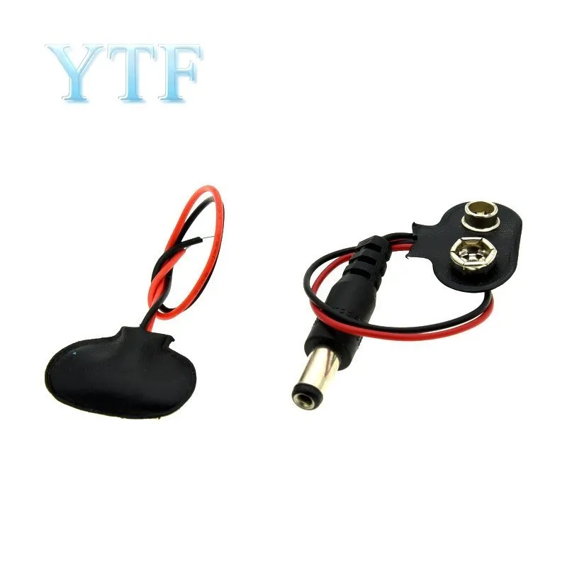 

T Type 9V DC Battery Snap Power Connector Cable Plug Clip Barrel Jack Connector Adapter for Arduino Uno R3 DIY T type