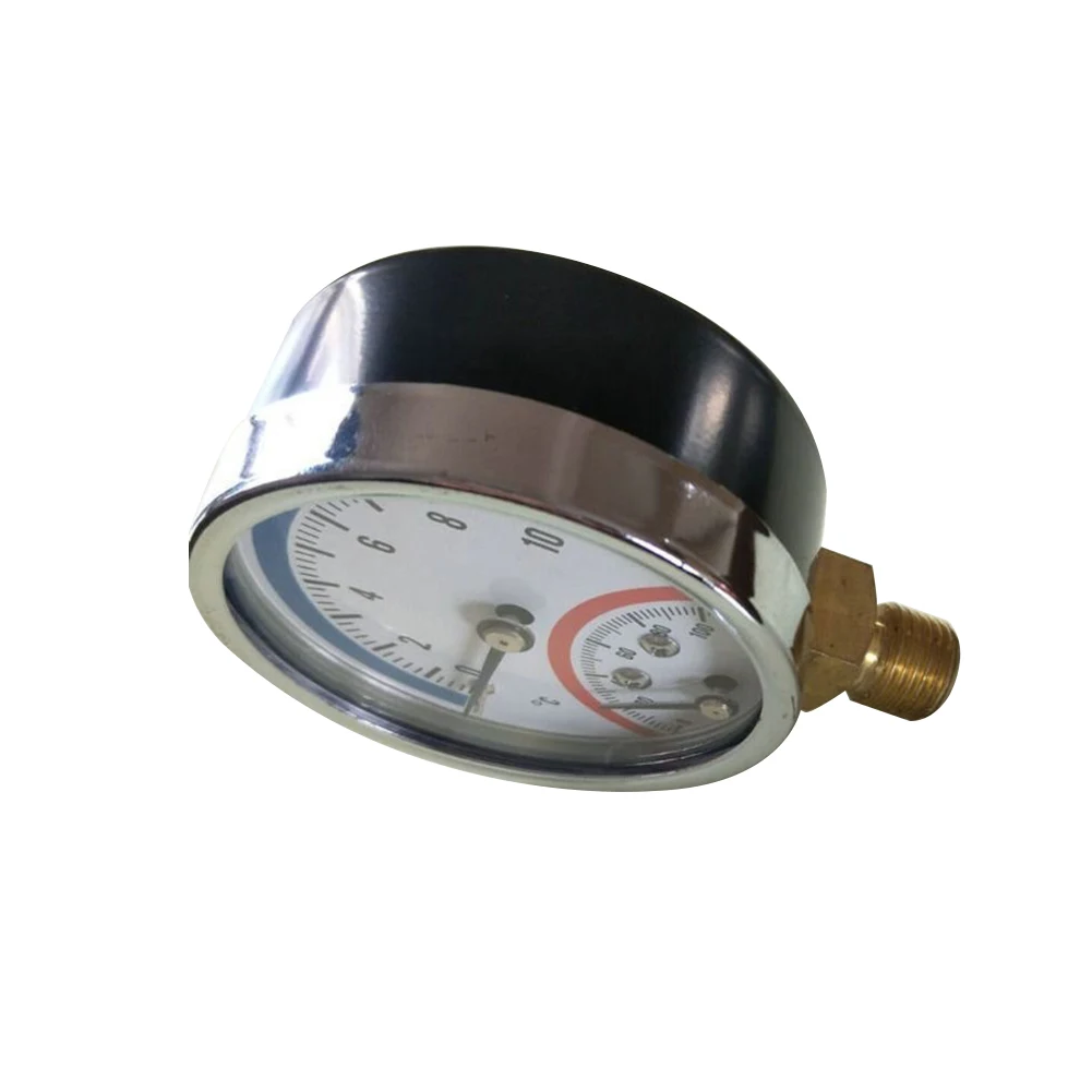 

Термоманометр, манометр 12, 3 мм, 5 ± 0, вход 120 ° C для подогрева пола, резьба G1/4, пластиковый, для погоды 0-10 бар