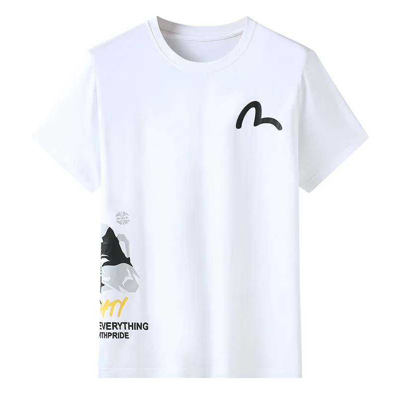 

New Arrival Cotton Super Large Summer Men's Fashion Casual Round Neck Printed Short Sleeve T-shirt Plus Size 2XL-4XL5XL6XL7XL8XL