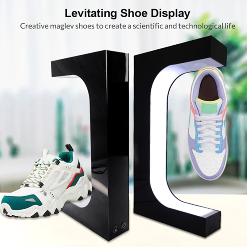 

Levitation Floating Shoe Display Stand With 360 Degrees Rotation Function And Built-in LED Light Window Display Shoe Rack