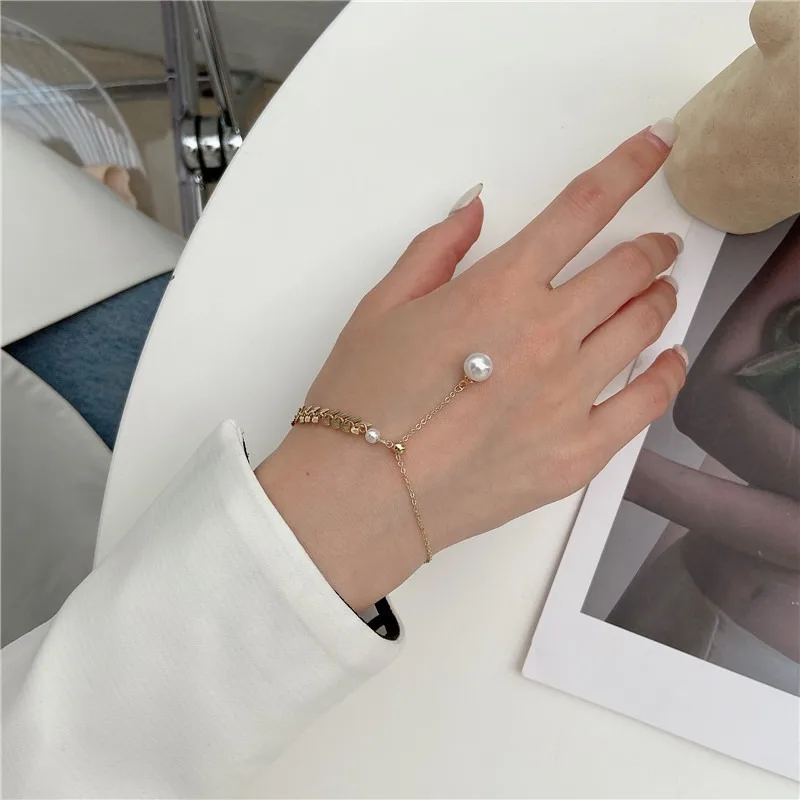 Модный креативный женский браслет BTS с жемчугом пшеницы простой темперамент