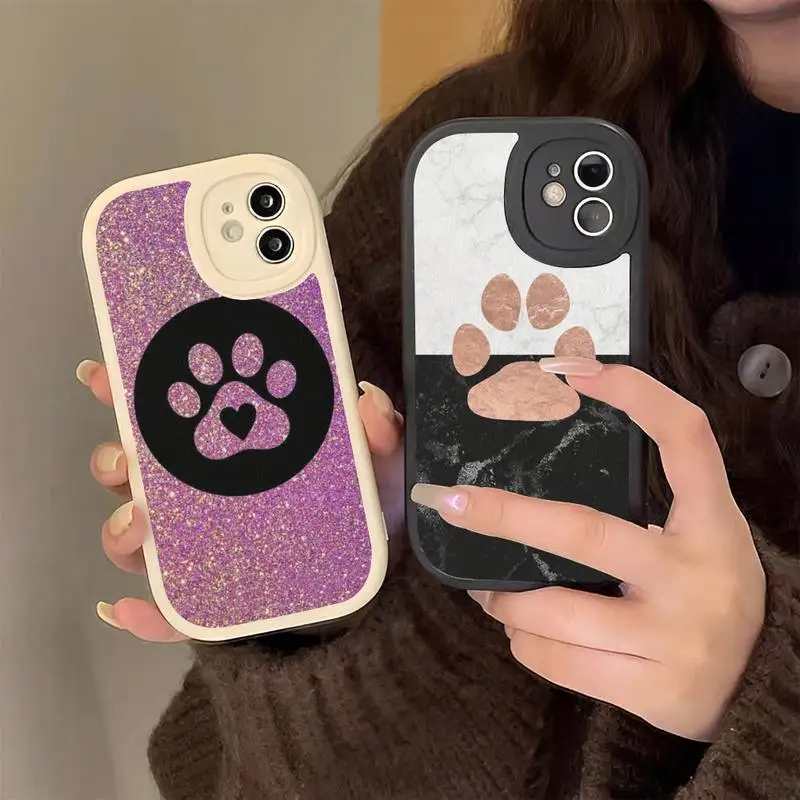 

Dog Paw Phone Case Hard Leather Phone Case for iPhone 13 12 Mini 11 14 Pro Max Xs X Xr 7 8 Plus 6 6s Se 2022 silicone Cover