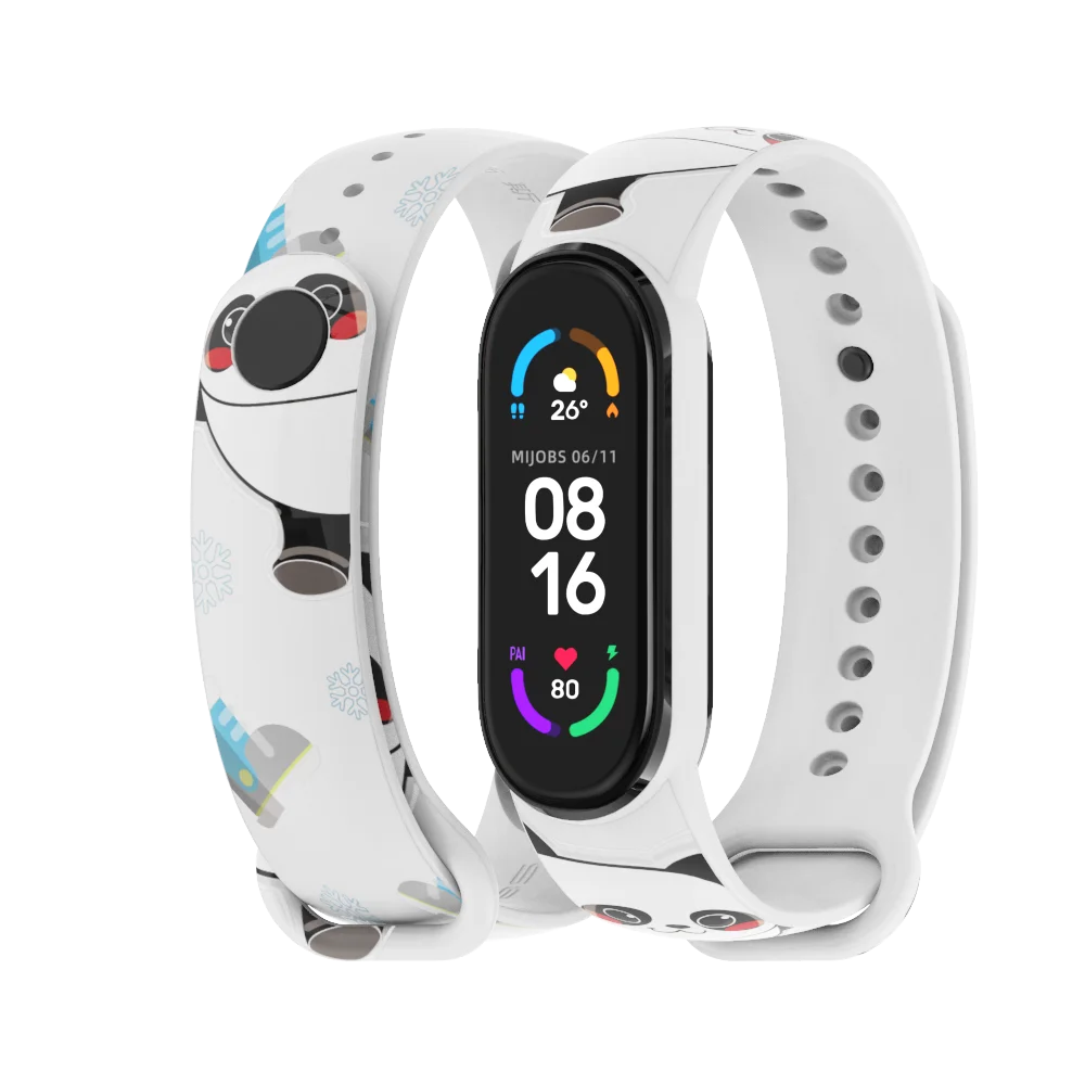 

Strap For Xiaomi Mi Band 5 6 4 3 Silicone Sport Watch Graffiti Style Bracelet Replacement For Amazfi Band 5 Correa Wristband NFC