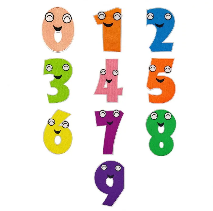 

Значки с вышивкой в виде чисел, 10 шт.