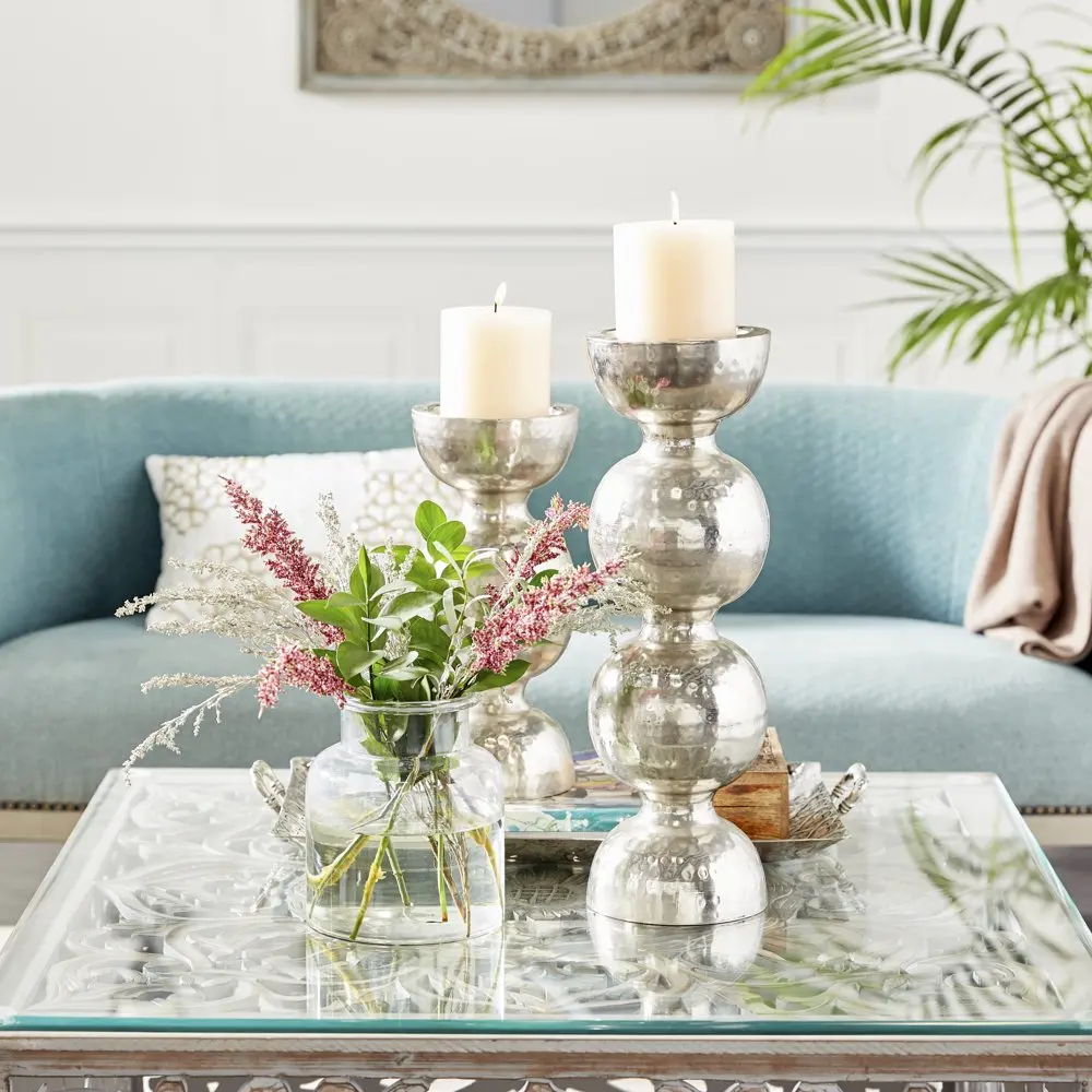 

Silver Metal Handmade Pillar Candle Holder