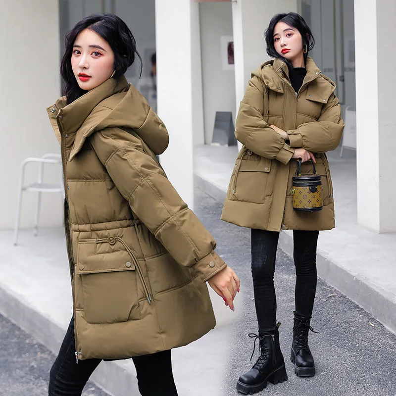 

Новинка 2023, Женское зимнее хлопковое пальто, Корейская Свободная куртка с капюшоном и хлопковой подкладкой, женские теплые толстые парки, зимняя куртка, женская верхняя одежда
