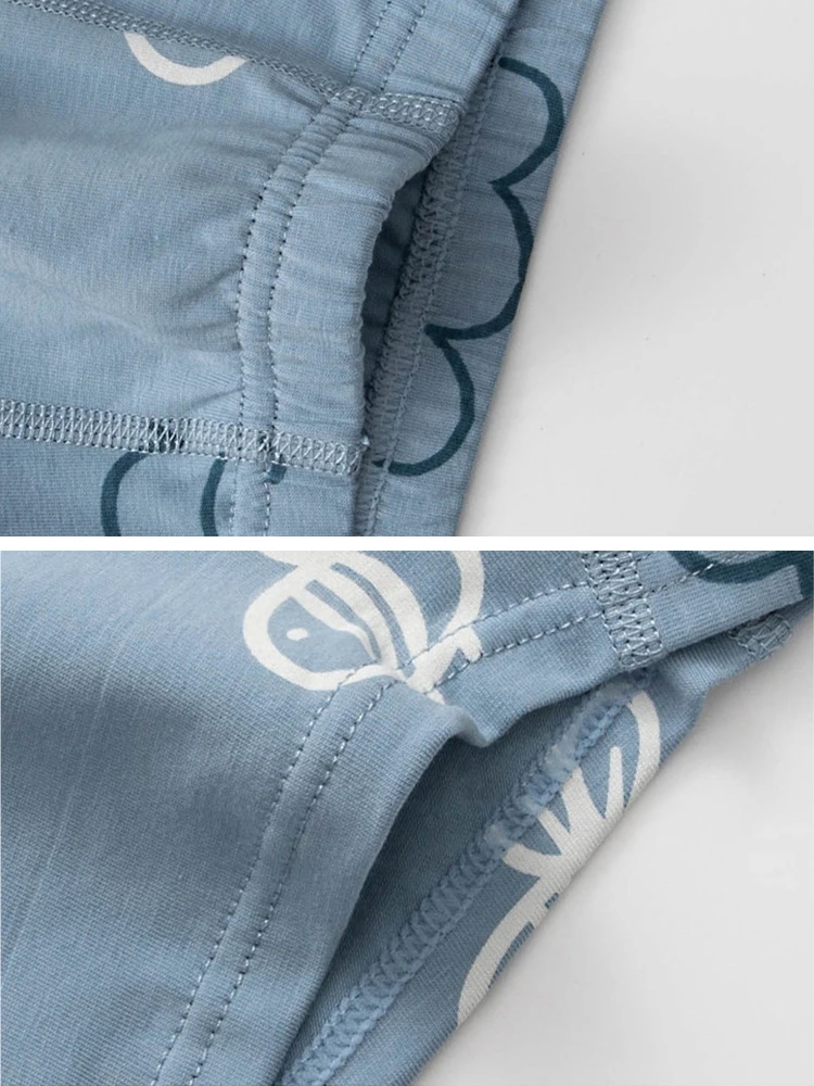 LJMOFA 5pcs Boy Boxer Set Cute Printed Kids Pants Cotton Breathable Flat Underwear B121