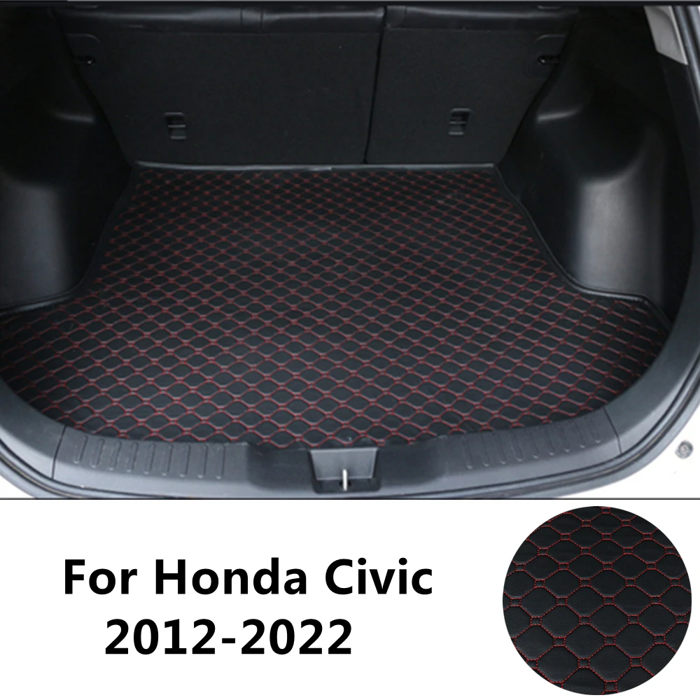 SJ Nach Wasserdichte Kofferraum Matte AUTO Schwanz Boot Tablett Liner Cargo-Teppich Pad Protector Fit Für Honda Civic 2012 2013 2014-2022