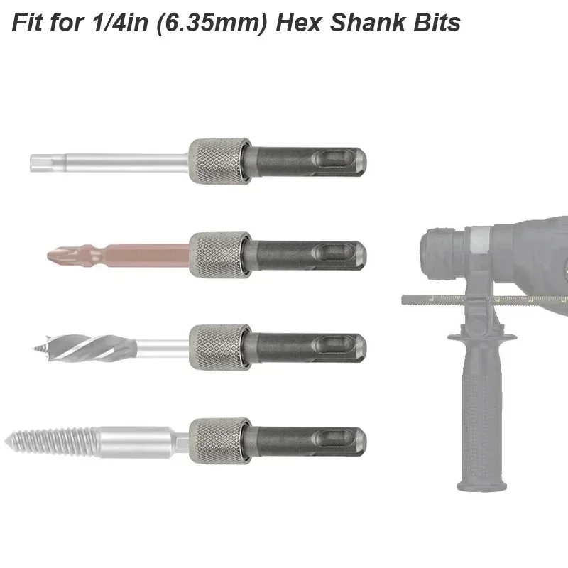 Фото Переходник SDS Plus на шестигранный хвостовик 1/4 дюйма, набор из 1/3/5 шт., держатель для электрического молотка, шуруповерта, ударного дрели №4
