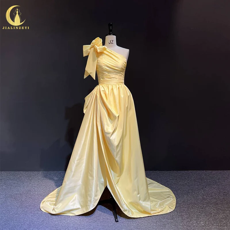 3337 Real One Shoulder Taffeta Slit платья для женщин فساتين طو robe de soirée السهرة Вечерние للحفلات