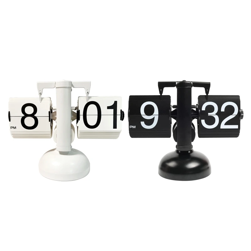 

2022 New Vintage Flip Page Clock Automatic Page Turning Quartz Time Clocks Decor
