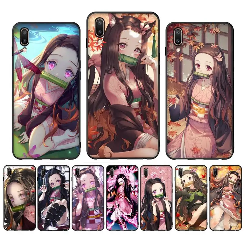 

Demon Slayer Kamado Nezuko Phone Case Case For Oppo Reno Realme C3 6Pro Cover For vivo Y91C Y17 Y19 Funda Capa