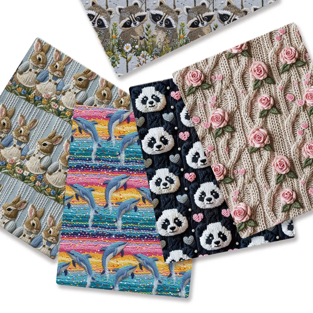 Бесшовная ткань из полиэстера и хлопка 50*140 см