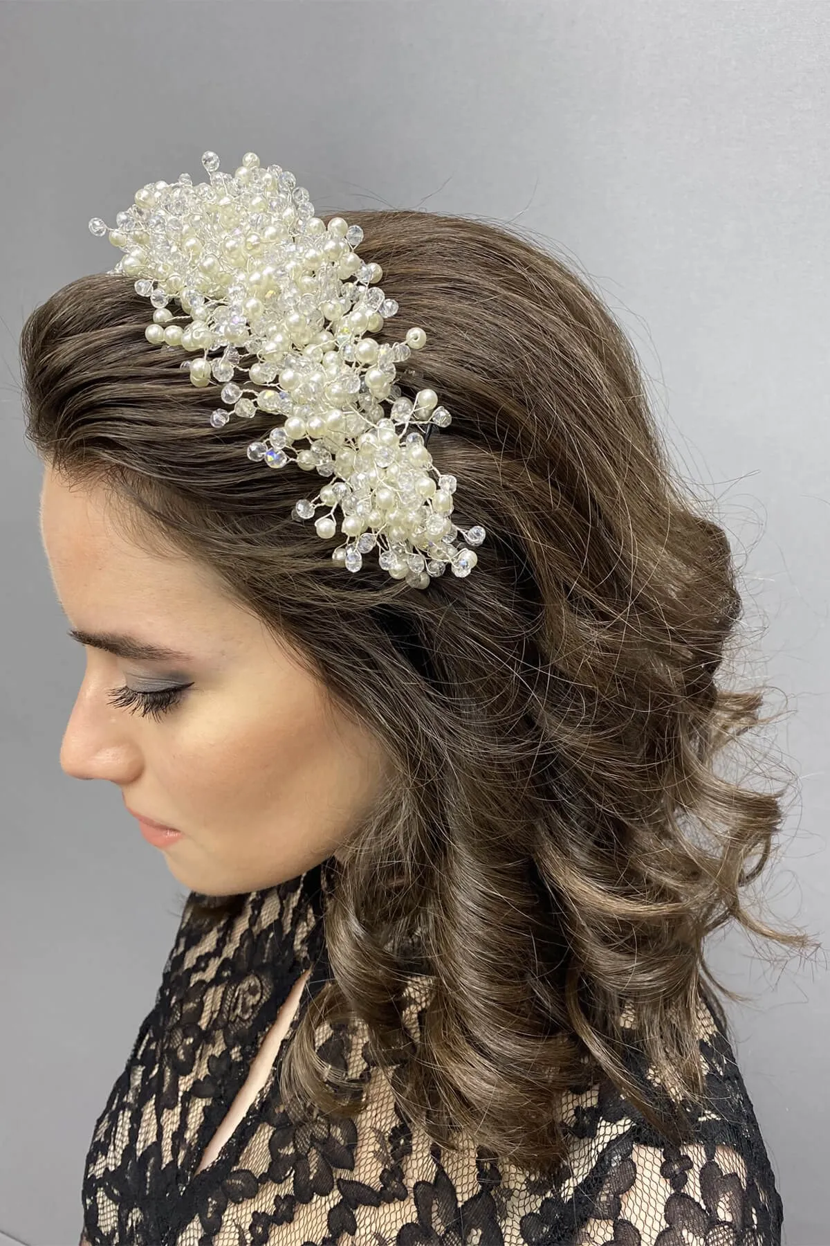 

Ecru Pollux Crystal Stone Henna and Bridal Crown