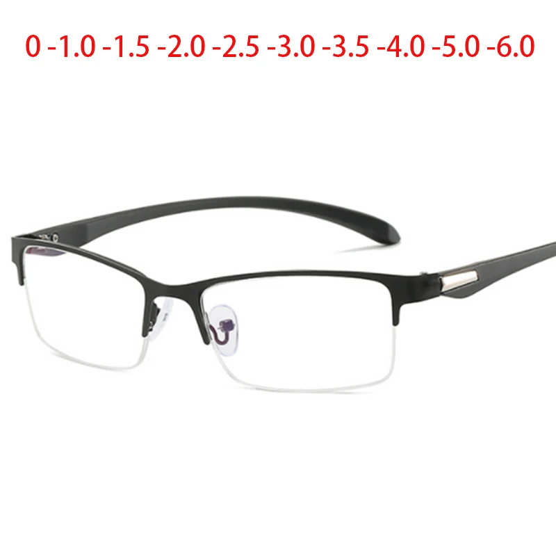 

Half Frame Men Diopter Glasses Nearsighted Metal Literary Student Prescription Eyeglasses Male SPH 0 -1.0 -1.5 -2.0 -2.5 To -6.0