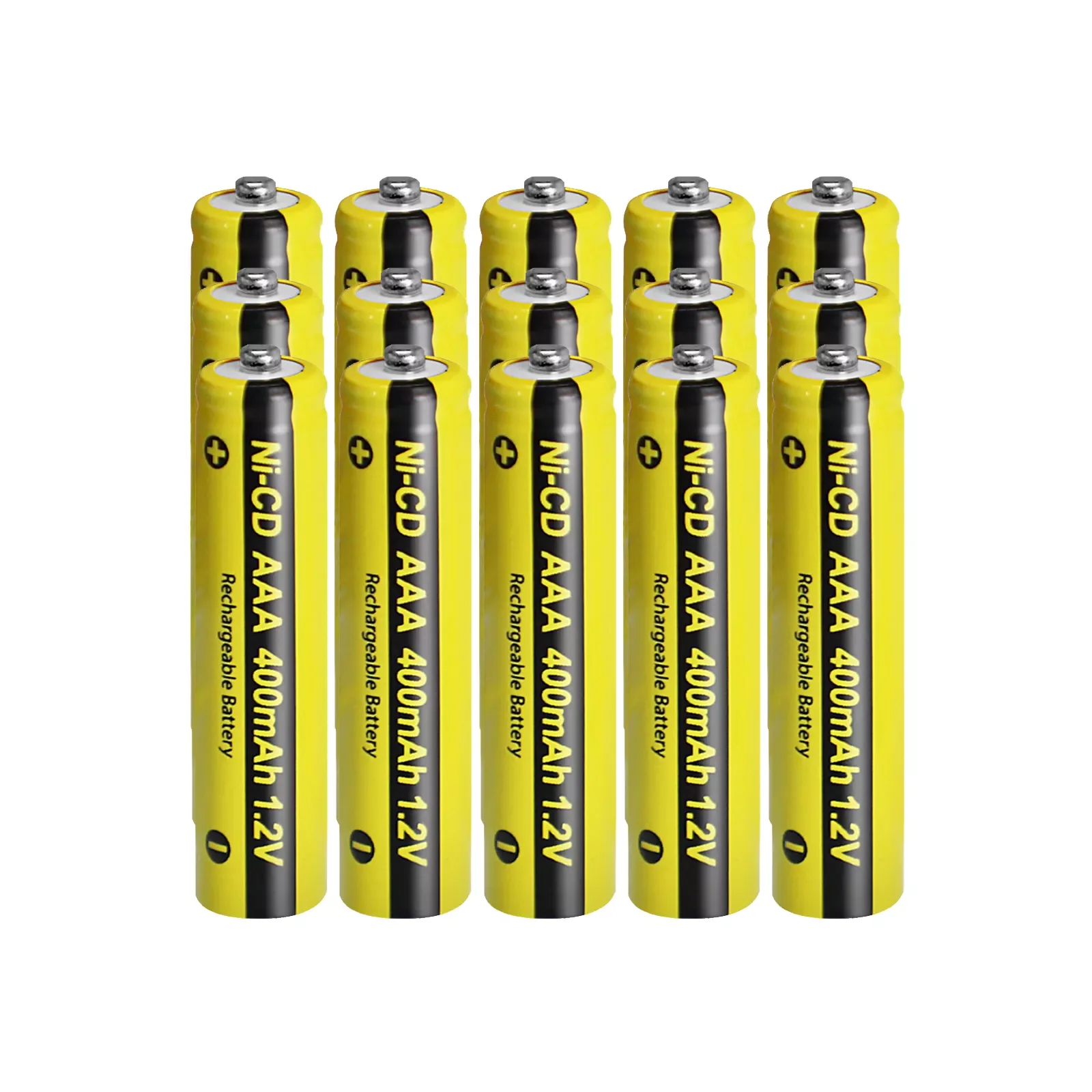 

NEW 15pcs NICD battery 1.2V AAA 400mah Rechargeable Batteries button top for grass cutter,solar lawn lamp