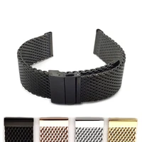 watch strap for iwc omega seamaster breitling seiko mesh milanese high end metal 20mm 22mm watch bracelet length can adjusted
