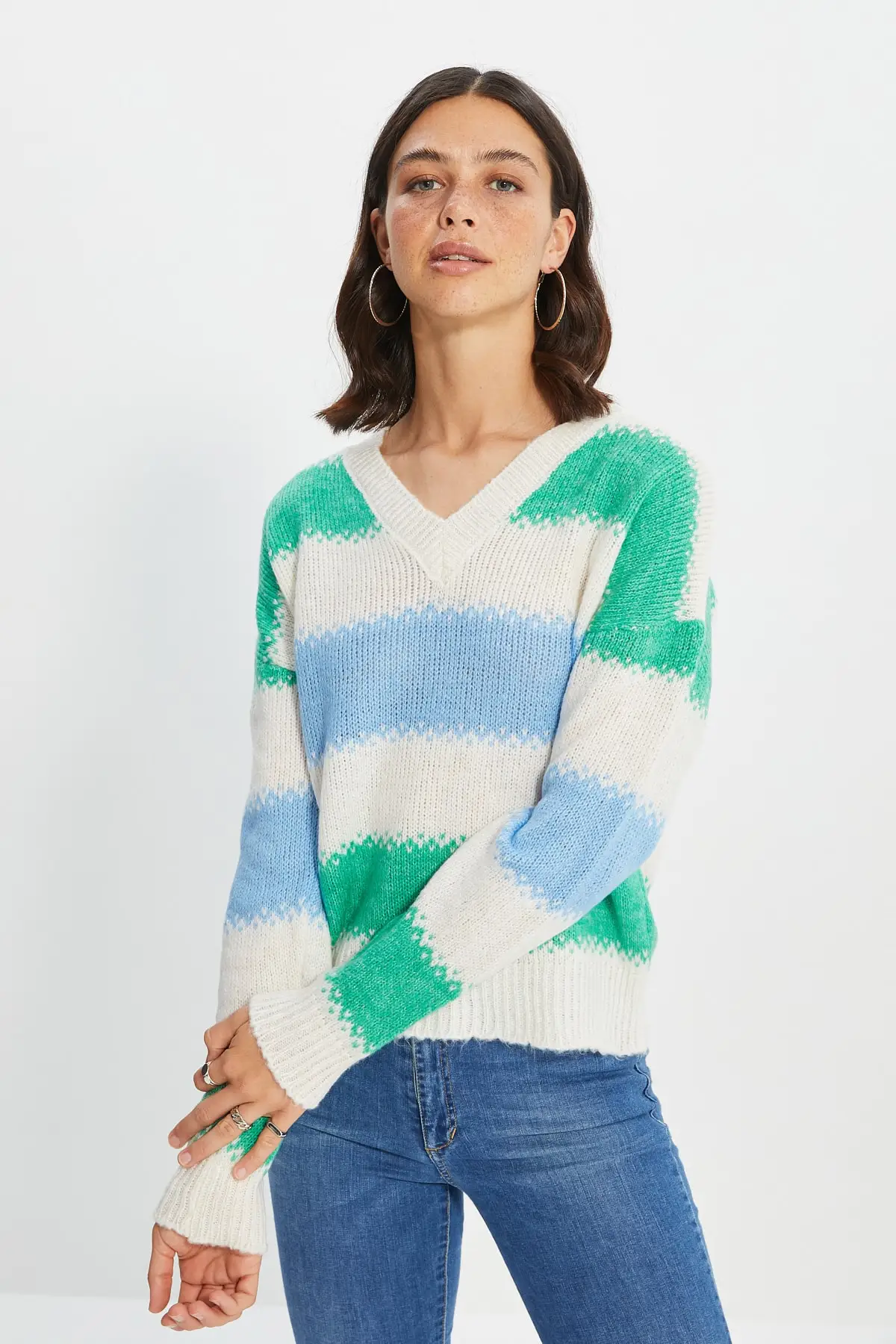 

Белая трикотажная толстовка с V-образным вырезом, рождественский подарок