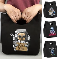 insulated bag thermal lunch bags for women fridge pouch food tote cooler handbags for work canvas picnic box astronaut pattern