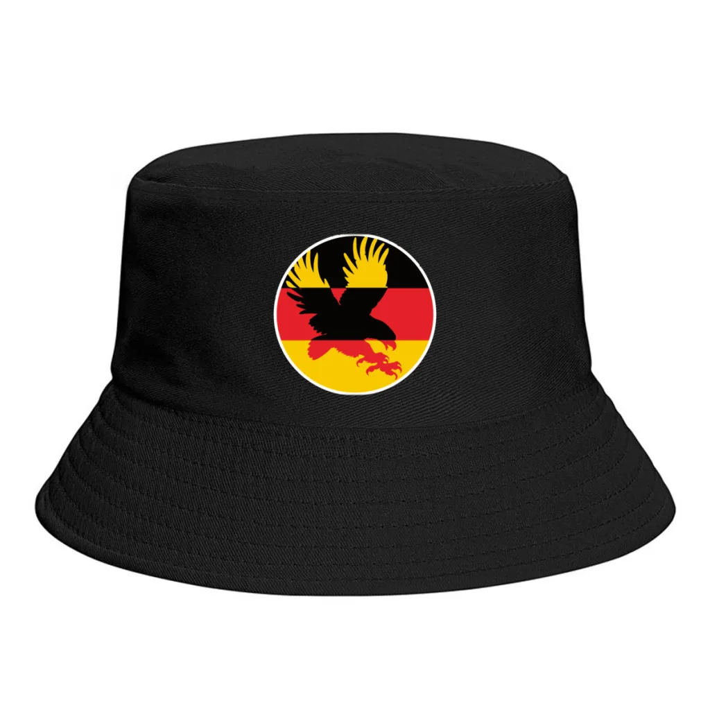 

GoldenFlag German Eagle Bucket Hat Polyester Men Unisex Fisherman Hat Customized Fashion Panama Hat
