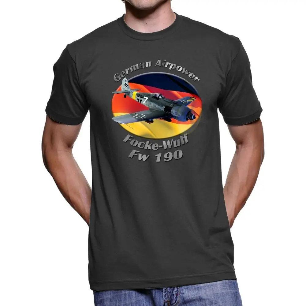 

Hot Sale WWII German Air Force Focke-Wulf FW 190 "Würger" Fighter T-Shirt. Premium Cotton Short Sleeve O-Neck Mens T Shirt New